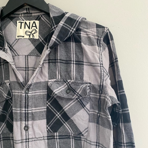 TNA Flannel Hooded Top - Picture 3 of 10
